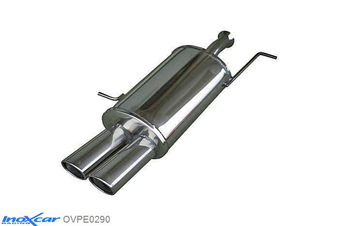 IX OVPE0290, Peugeot 307 SW 2.0 16V (138PK) 2002-, Inoxcar Rear silencer 2X90X70mm Stainless steel, With E.E.C. homologation