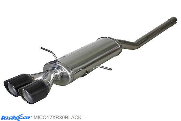 IX MICO17XR80BLACK, Mini Mini (R56) 1.6 S (184PK) 2011, diameter 55mm, (Type R56), Inoxcar Rear silencer CEN 2X80mm X-RACE BLACK EDITION Stainless steel, With E.E.C. homologation