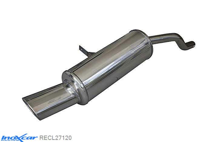 IX RECL27120, Renault Clio III (R) 1.2 TURBO (100PK) 2009-  Diameter 40mm, Inoxcar Rear silencer 1X120X80mm Stainless steel, With E.E.C. homologation