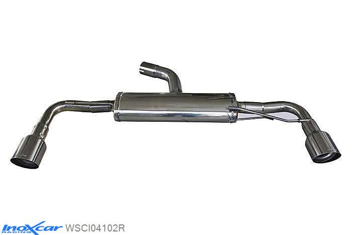 IX WSCI04102R, VW Scirocco III 2.0 R TSI DSG (265PK) 2010-, Inoxcar Rear silencer 1X102mm RACING Left and Right Stainless steel, With E.E.C. homologation