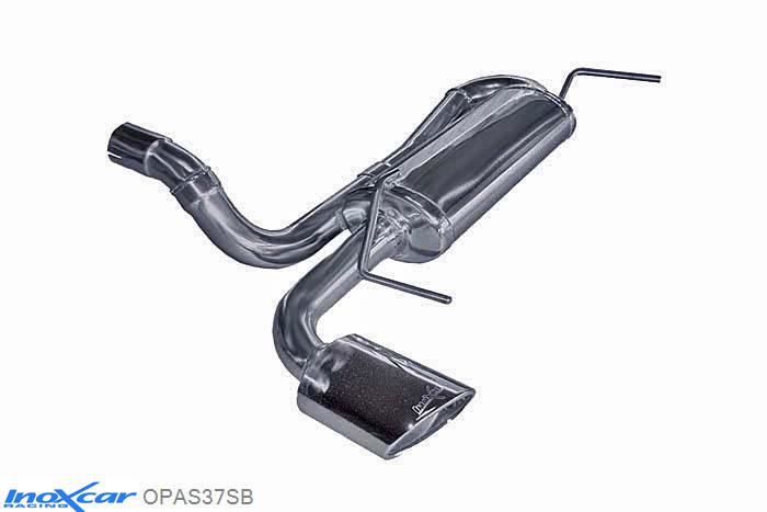 IX OPAS37SB, Opel Astra J 1.6 TURBO S (180PK) 2010-, Inoxcar Rear silencer 1X120X80mm OBLIQUO Stainless steel, With E.E.C. homologation