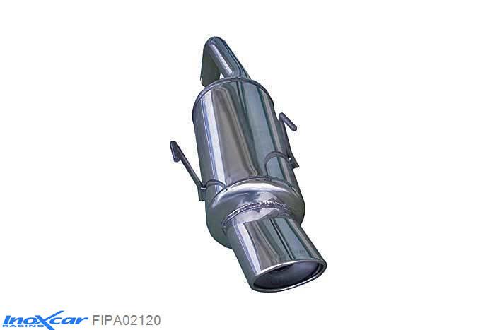 IX FIPA02120, Fiat Panda II (169) 1.4 16V 100HP (100PK) 2006- Diameter 48mm, Inoxcar Rear silencer 1X120X80mm Stainless steel, With E.E.C. homologation