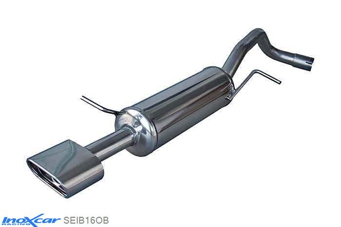 IX SEIB16OB, Seat Ibiza IV (6L) 1.9 TDI FR (130PK) 2002-2006 Diameter 55mm, Inoxcar Rear silencer 1XFlat Oval Stainless steel, With E.E.C. homologation