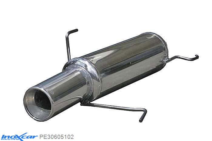 IX PE30605102, Peugeot 306 2.0 16V (167PK) -2001, Inoxcar Rear silencer 1X102mm Stainless steel, Without E.E.C. homologation