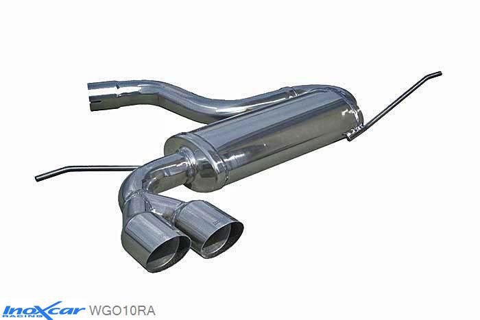IX WGO10RA, VW Golf V 2.0 16V TFSI GTI (200PK-230PK) 2004- Diameter 65mm, Inoxcar Rear silencer 2X80mm RACING Stainless steel, With E.E.C. homologation