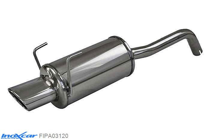 IX FIPA03120, Fiat Panda II (169) 1.2 (60PK) 2003- Diameter 42mm, Inoxcar Rear silencer 1X120X80mm Stainless steel, With E.E.C. homologation