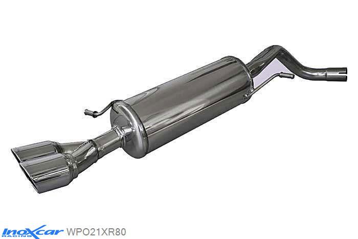IX WPO21XR80, VW Polo VI (6R) 1.8 GTI (192PK) 2015-  , diameter 55mm, Inoxcar Rear silencer 2X80mm X-RACE Stainless steel, With E.E.C. homologation