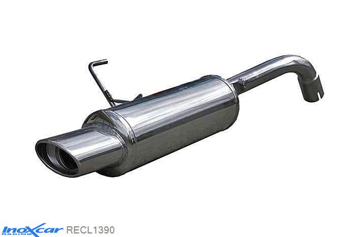 IX RECL1390, Renault Clio II (B) RS 2.0 fase2 (172PK) 2002-2003 Diameter 54mm, Inoxcar Rear silencer 1X90X70mm Stainless steel, With E.E.C. homologation