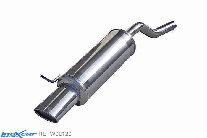 IX RETW02120, Renault Twingo II (N) GT TURBO 1.2 (100PK) 2007- Diameter 45mm, Inoxcar Rear silencer 1X120X80mm Stainless steel, With E.E.C. homologation