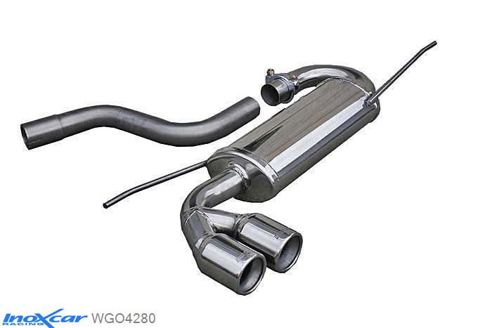IX WGO4280, VW Golf VI 1.4 TSI (122PK) 2008-, Inoxcar Rear silencer 2X80mm Stainless steel, With E.E.C. homologation