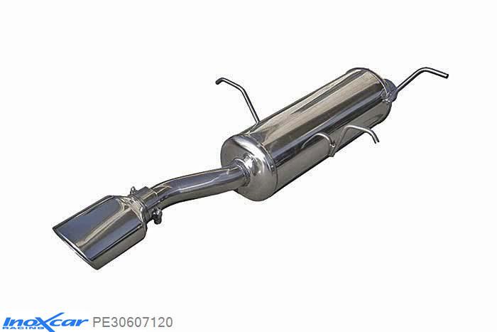 IX PE30607120, Peugeot 306 1.6 CABRIO (89PK) 1993-1997, Inoxcar Rear silencer 1X120X80mm Stainless steel, With E.E.C. homologation