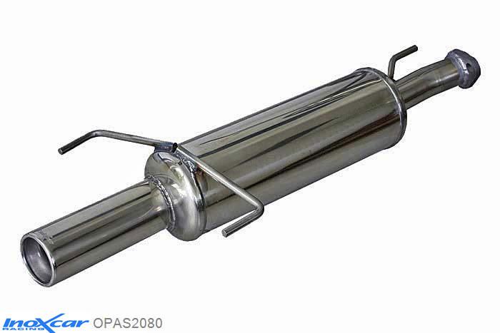 IX OPAS2080, Opel Astra G 1.8 16V (115PK) 1998-2004, Inoxcar Rear silencer 1X80mm Stainless steel, With E.E.C. homologation