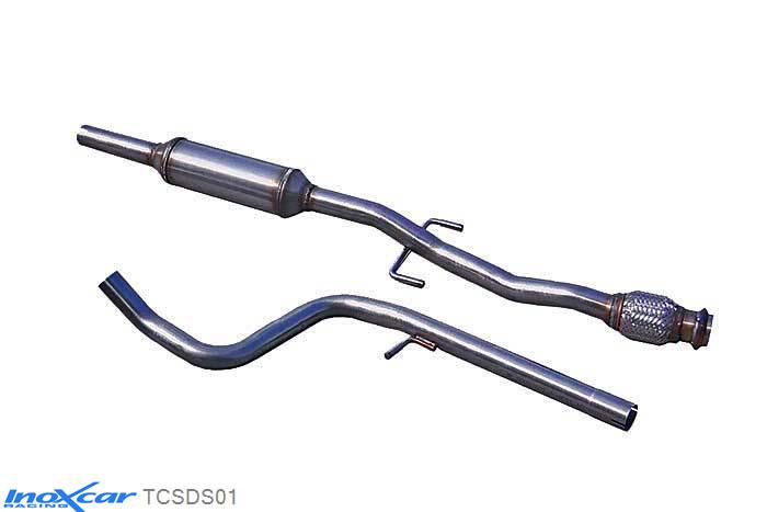 IX TCSDS01, Citroen DS3 1.6 TURBO RACING (207PK) 2011- Diameter 55mm, Inoxcar Central pipe with silencer (FLEX) Stainless steel, V