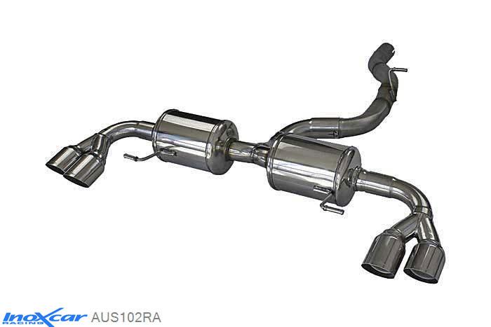 IX AUS102RA, Audi A1 (8X) S1 2.0 TFSI (231PK), QUATTRO Sportback, 2014-, Inoxcar Rear silencer 2X80mm RACING Left and Right Stainless steel