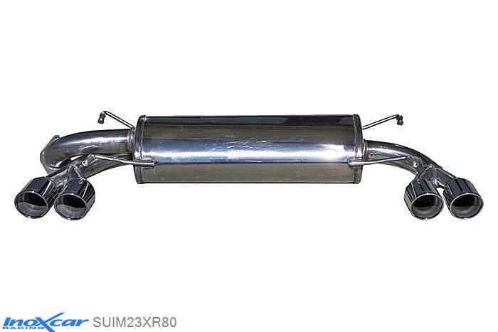 IX SUIM23XR80, Subaru Impreza (G3) 2.5T WRX STI 08MY (300PK) 2008-, Inoxcar Rear silencer 2X80mm X-RACE Left and Right Stainless steel, With E.E.C. homologation