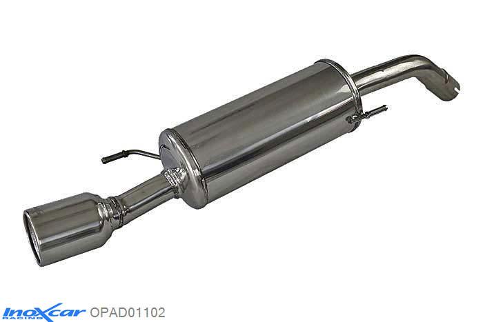 IX OPAD01102, Opel Adam 1.4 S TURBO (150PK), 2015-  , diameter 54mm, Inoxcar Rear silencer 1X102mm Stainless steel, With E.E.C. homologation