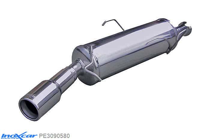IX PE3090580, Peugeot 309 1.9 GTI 16V (147PK) 1990-1993, Inoxcar Rear silencer 1X80mm Stainless steel, With E.E.C. homologation