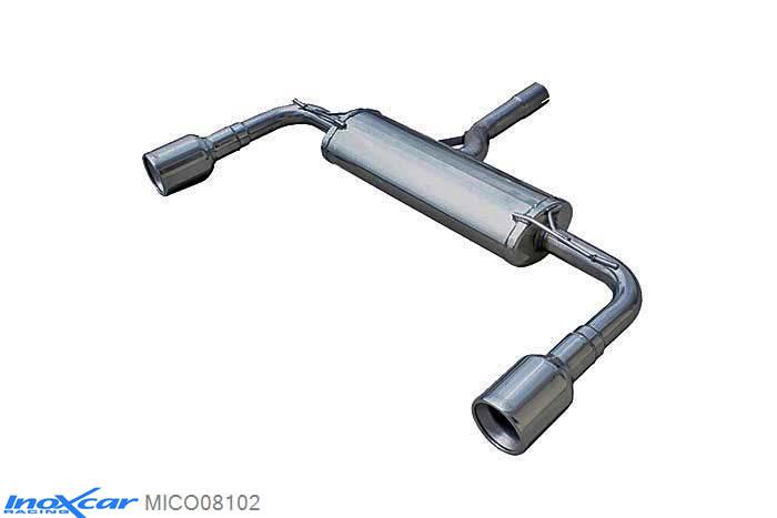 IX MICO08102, Mini Mini Countryman (R60) 1.6 S COOPER (184PK) 2010- Diameter 55mm / ALL4, (Type R60), Inoxcar Rear silencer 1X102mm Left and Right Stainless steel, With E.E.C. homologation