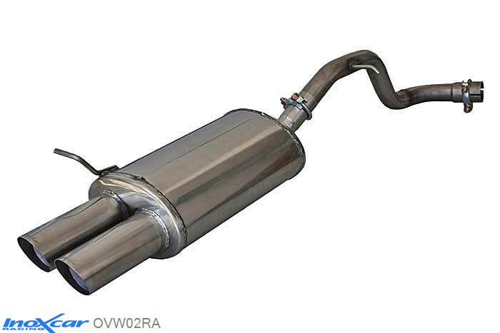 IX OVW02RA, VW Golf IV 1.9 TDI (90PK) 1997- Diameter 55mm, Inoxcar Rear silencer 2X76 RACING Stainless steel, With E.E.C. homologation