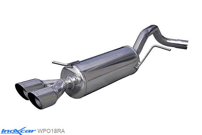 IX WPO18RA, VW Polo VI (6R) 1.4 TSi Blue GT (140PK) 2013-  Diameter 50mm, Inoxcar Rear silencer 2X80mm RACING Stainless steel, With E.E.C. homologation