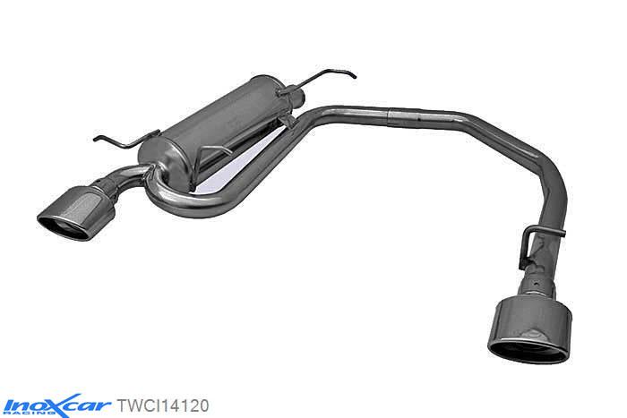 IX TWCI14120, Citroen Xsara (N) 1.9 TD (90PK) -1998, Inoxcar Rear Rear silencerencer left / right 1X120X80mm Stainless steel, Without E.E.C. homologation