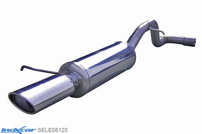 IX SELE06120, Seat Leon I (1M) 1.8 TURBO (180PK) 2000- Diameter 55mm, Inoxcar Rear silencer 1X120X80mm Stainless steel, With E.E.C. homologation