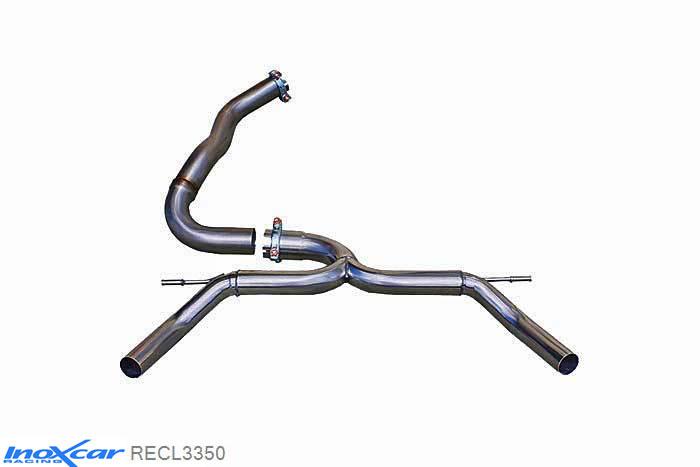 IX RECL3350, Renault Clio IV (R) RS 1.6 Turbo (200PK) 2013- , Diameter 63,5mm, Inoxcar NO Rear silencer 1X50 Left and Right Stainless steel, Without E.E.C. homologation