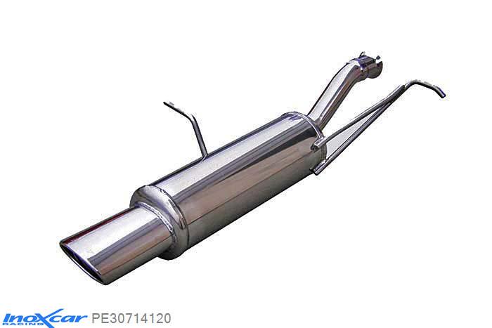 IX PE30714120, Peugeot 307 2.0 HDI (110PK) 2002-, Inoxcar Rear silencer 1X120X80mm Stainless steel, With E.E.C. homologation
