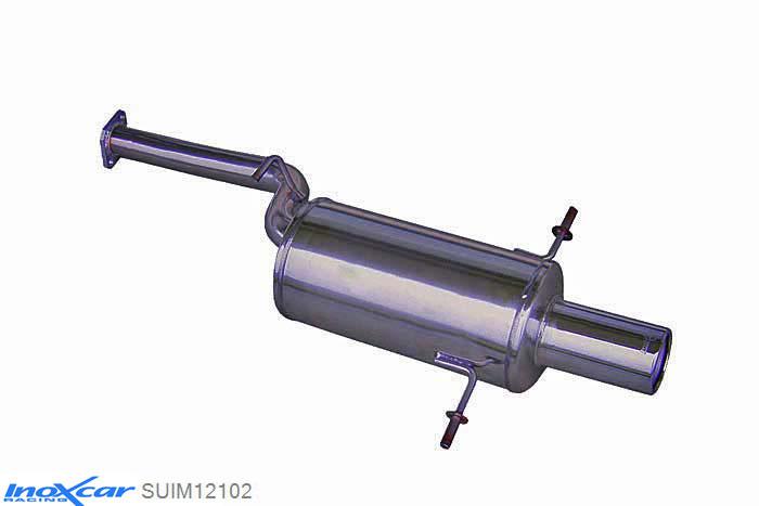 IX SUIM12102, Subaru Impreza (GD/GG) AWD WRX (225PK) 2003-, Inoxcar Rear silencer 1X102mm Stainless steel, With E.E.C. homologation