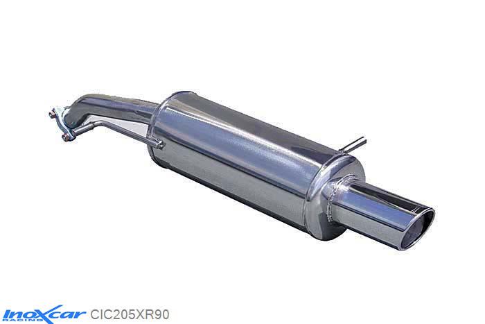IX CIC205XR90, Citroen C2 (J) 1.6 16V VTS (125PK) 2003- Diameter 45mm, Inoxcar Rear silencer 1X90 X-RACE Stainless steel, With E.E.C. homologation