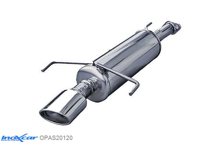 IX OPAS20120, Opel Astra G 1.8 16V (115PK) 1998-2004, Inoxcar Rear silencer 1X120X80mm Stainless steel, With E.E.C. homologation
