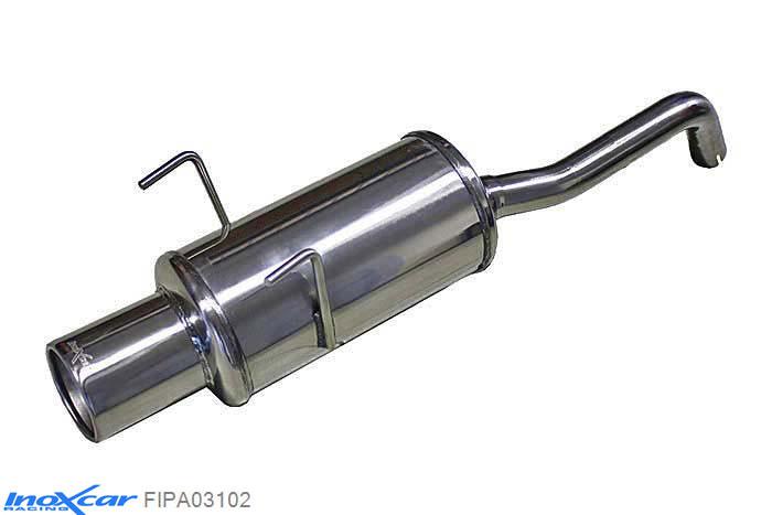 IX FIPA03102, Fiat Panda II (169) 1.2 (60PK) 2003- Diameter 42mm, Inoxcar Rear silencer 1X102mm Stainless steel, With E.E.C. homologation