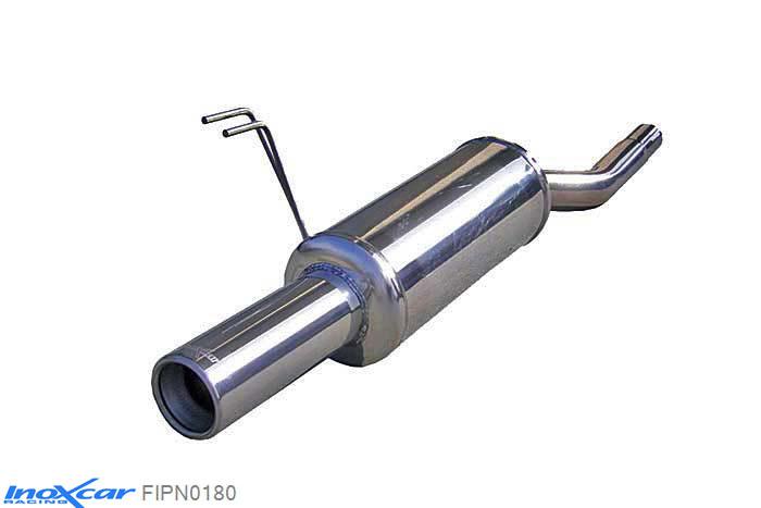IX FIPN0180, Fiat Punto I (176) 55 1.1 (54PK) -1999, Inoxcar Rear silencer 1X80mm Stainless steel, With E.E.C. homologation