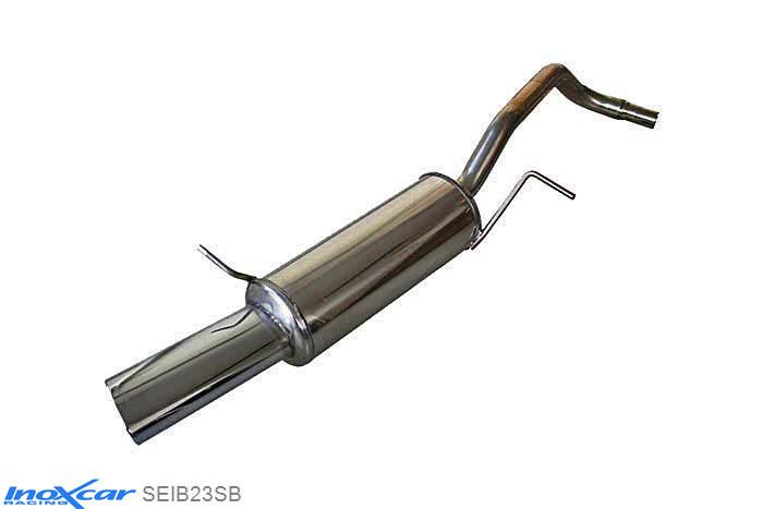 IX SEIB23SB, Seat Ibiza V (6J) 1.2 (70PK) 2010-, Inoxcar Rear silencer 1X120X80mm OBLIQUO Stainless steel, With E.E.C. homologation