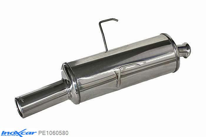 IX PE1060580, Peugeot 106 1.4 (75PK) 1996-2003, Inoxcar Rear silencer 1X80mm Stainless steel, With E.E.C. homologation