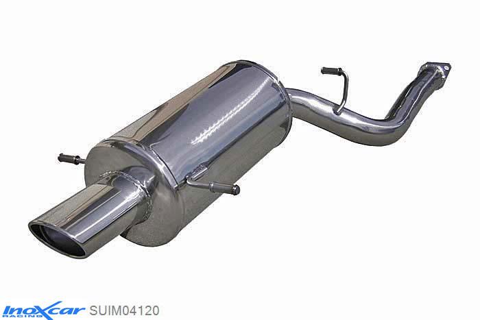IX SUIM04120, Subaru Impreza (GD/GG) 2.0 STI TURBO (265PK) 2002-, Inoxcar Rear silencer 1X120X80mm Stainless steel, With E.E.C. homologation