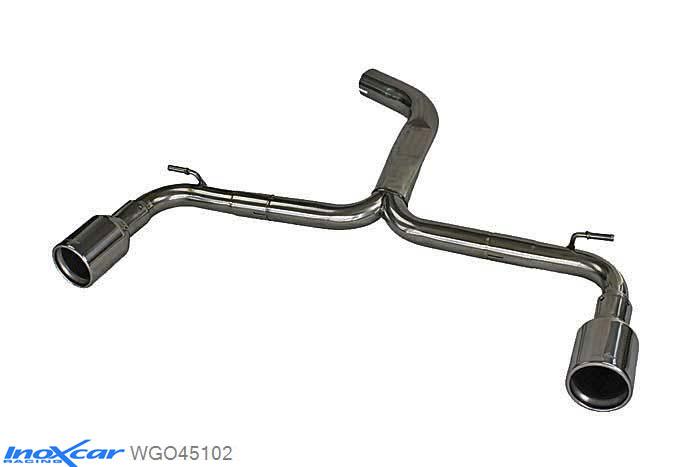 IX WGO45102, VW Golf VII 2.0 GTI (220PK) 2013-, Inoxcar NO Rear silencer 1X102mm Left and Right Stainless steel, Without E.E.C. homologation