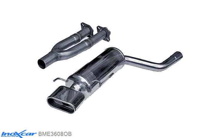 IX BME3608OB, BMW 3 serie (E36) 328i 24V (193PK) 1992-1999, Inoxcar Rear silencer 1XFlat Oval Stainless steel, Without E.E.C. homologation