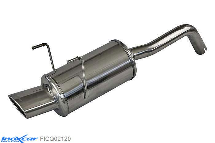 IX FICQ02120, Fiat 500 (312) 1.4 16V (100PK) 2007- Diameter 48mm, Inoxcar Rear silencer 1X120X80mm Stainless steel, With E.E.C. homologation