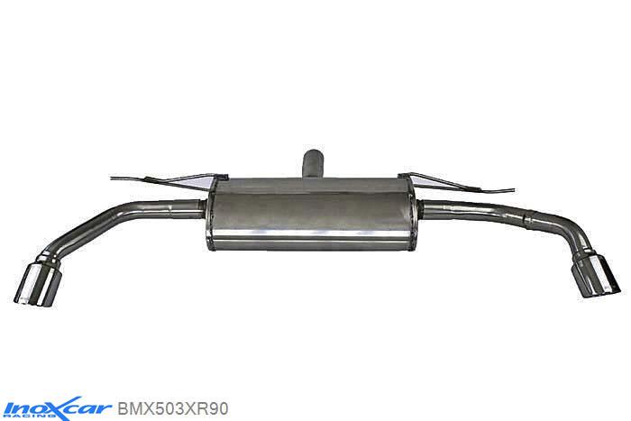 IX BMX503XR90, BMW X5 (E70) 3.0D (235PK) 2007-, Inoxcar Rear silencer 1X90 X-RACE Left and Right Stainless steel, With E.E.C. homologation
