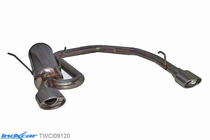 IX TWCI09120, Citroen Saxo 1.6 16V VTS (118PK) 1999-  , Diameter 50mm, Inoxcar Rear Rear silencerencer left / right 1X120X80mm Stainless steel, With E.E.C. homologation