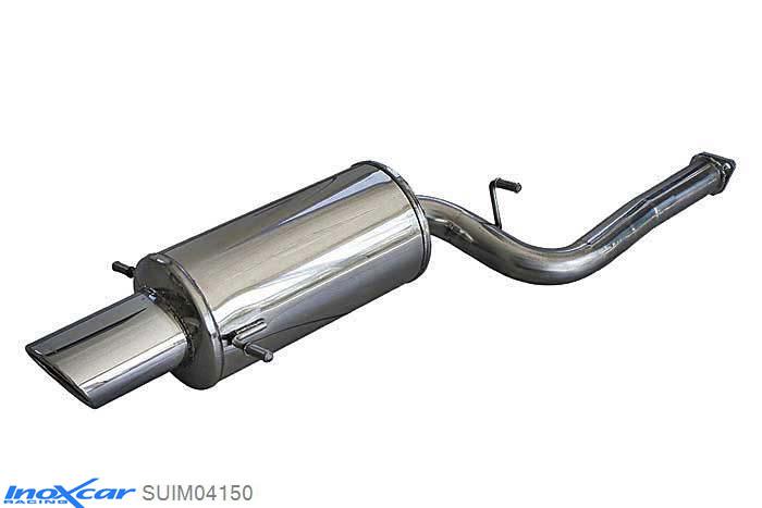 IX SUIM04150, Subaru Impreza (GD/GG) 2.0 STI TURBO (265PK) 2002-, Inoxcar Rear silencer 1X150X105 Stainless steel, With E.E.C. homologation