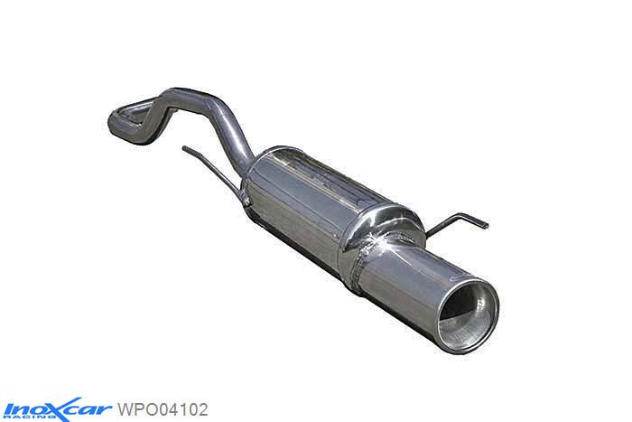 IX WPO04102, VW Polo IV (6N2) 1.4 (60PK) 1994-2001 Diameter 45mm, Inoxcar Rear silencer 1X102mm Stainless steel, With E.E.C. homologation