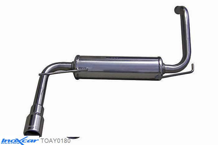 IX TOAY0180, Toyota Aygo I (AB1) 1.0 (68PK) 2005-, Inoxcar Rear silencer 1X80mm Stainless steel, With E.E.C. homologation