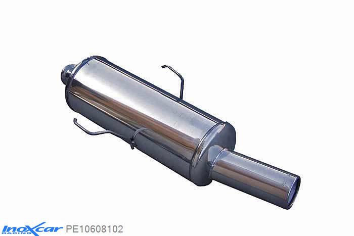 IX PE10608102, Peugeot 106 1.5 D (57PK) 1996-2003, Inoxcar Rear silencer 1X102mm Stainless steel, Without E.E.C. homologation