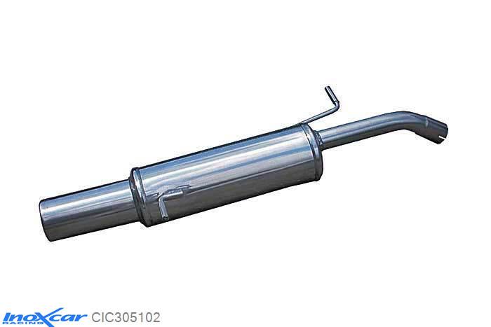 IX CIC305102, Citroen C3 (F) 1.4 16V (88PK) 2001-2008, Inoxcar Rear silencer 1X102mm Stainless steel, With E.E.C. homologation