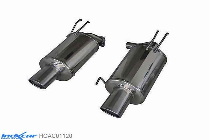 IX HOAC01120, Honda Accord (CG) 2.4 EXECUTIVE (190PK) 2003-, Inoxcar Rear silencer 1X120X80mm Left and Right Stainless steel, With E.E.C. homologation
