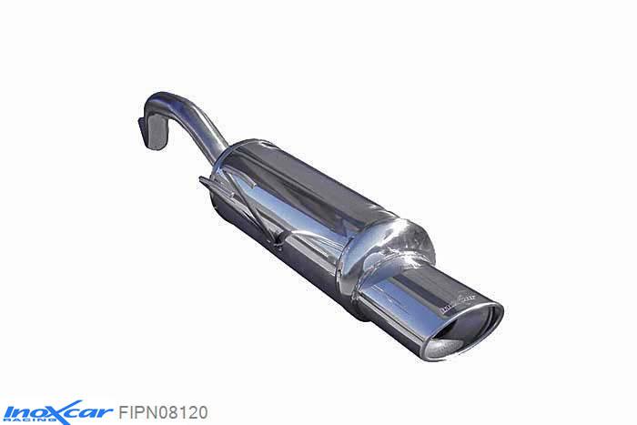 IX FIPN08120, Fiat Punto II (188) 1.2 16V SPORTING (80PK) 1999-2003 Diameter 42mm, Inoxcar Rear silencer 1X120X80mm Stainless steel, With E.E.C. homologation