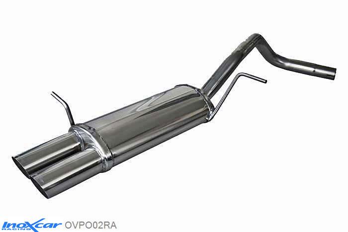 IX OVPO02RA, VW Polo V (9N) 1.4 SPORTLINE (80PK) 2006-2008 Diameter 45mm, Inoxcar Rear silencer 2X70mm RACING Stainless steel, With E.E.C. homologation