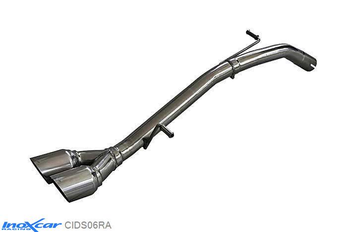 IX CIDS06RA, Citroen DS3 1.6 TURBO RACING (207PK) 2011- Diameter 55mm, Inoxcar NO Rear silencer 2X80mm RACING Stainless steel, Without E.E.C. homologation